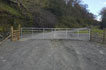 Stock fencing and double gates in very hard ground - click to enlarge