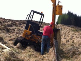 Construction of forestry fencing.
